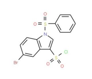 5-Bromo-1-(phenylsulfonyl)indole-3-sulfonylchloride - chemical structure image