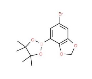 5-Bromo-2,3-methylenedioxyphenylboronic acid pinacol ester (CAS 1150271-54-7) - chemical structure image