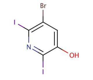 5-Bromo-2,6-diiodopyridin-3-ol - chemical structure image