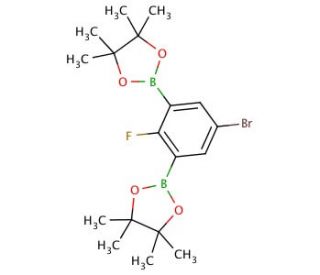 5-Bromo-2-fluoro-1,3-phenylenediboronic acid, pinacol ester (CAS 942069-49-0) - chemical structure image