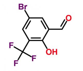 5-Bromo-2-hydroxy-3-(trifluoromethyl)benzaldehyde (CAS 251300-30-8) - chemical structure image