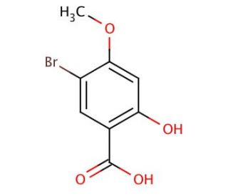 5-Bromo-2-hydroxy-4-methoxybenzoic acid (CAS 98437-41-3) - chemical structure image