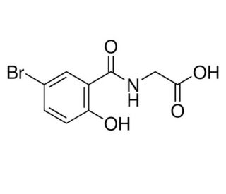 5-Bromo-2-hydroxyhippuric acid (CAS 69507-30-8) - chemical structure image