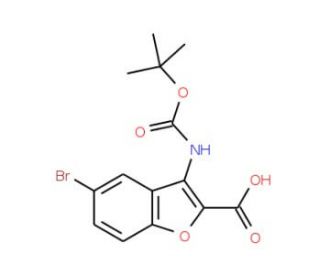 5-Bromo-3-[(tert-butoxycarbonyl)amino]-1-benzofuran-2-carboxylic acid - chemical structure image