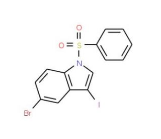 5-Bromo-3-iodo-1-(phenylsulfonyl)indole (CAS 582305-43-9) - chemical structure image