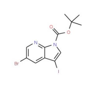 5-Bromo-3-iodo-pyrrolo[2,3-b]pyridine-1-carboxylic acid tert-butyl ester (CAS 928653-81-0) - chemical structure image