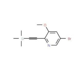 5-Bromo-3-methoxy-2-((trimethylsilyl)ethynyl)-pyridine (CAS 1087659-23-1) - chemical structure image