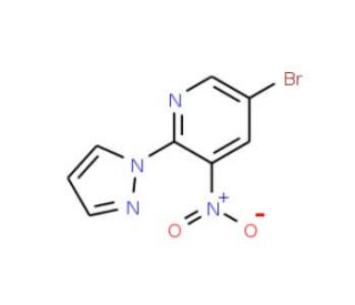 5-Bromo-3-nitro-2-(1H-pyrazol-1-yl)pyridine (CAS 446284-40-8) - chemical structure image
