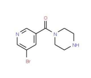 (5-Bromo-3-pyridinyl)(piperazino)methanone (CAS 1017782-91-0) - chemical structure image