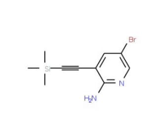 5-Bromo-3-((trimethylsilyl)ethynyl)pyridin-2-amine (CAS 905966-34-9) - chemical structure image