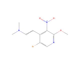 5-Bromo-4-[2-(dimethylamino)ethenyl]-2-methoxy-3-nitropyridine (CAS 917918-81-1) - chemical structure image