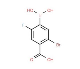 5-Bromo-4-carboxy-2-fluorophenylboronic acid (CAS 957034-89-8) - chemical structure image