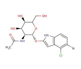 5-Bromo-4-chloro-3-indolyl 2-acetamido-2-deoxy-&alpha;-D-galactopyranoside (CAS 210110-89-7) - chemical structure image