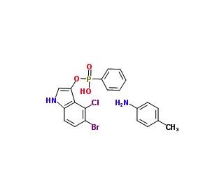 5-Bromo-4-chloro-3-indolyl phenyl phosphonate, p-toluidine salt - chemical structure image