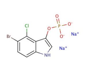 5-Bromo-4-chloro-3-indoxyl phosphate, disodium salt (CAS 102185-33-1) - chemical structure image