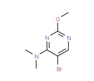 5-Bromo-4-(dimethylamino)-2-methoxypyrimidine (CAS 57054-81-6) - chemical structure image
