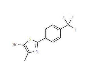 5-Bromo-4-methyl-2-[4-(trifluoromethyl)phenyl]-1,3-thiazole (CAS 850375-27-8) - chemical structure image