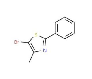 5-Bromo-4-methyl-2-phenyl-1,3-thiazole (CAS 28771-82-6) - chemical structure image