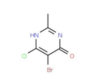 5-Bromo-6-chloro-2-methyl-4-pyrimidinol (CAS 105806-11-9) - chemical structure image