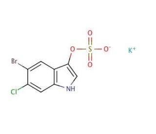5-Bromo-6-chloro-3-indoxyl sulfate, potassium salt (CAS 6581-24-4) - chemical structure image