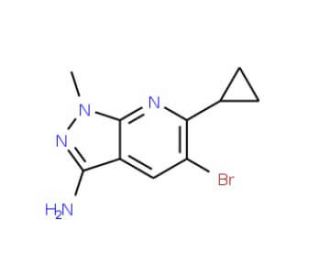 5-Bromo-6-cyclopropyl-1-methyl-1H-pyrazolo[3,4-b]pyridin-3-amine - chemical structure image