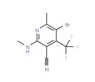 5-Bromo-6-methyl-2-(methylamino)-4-(trifluoromethyl)nicotinonitrile - chemical structure image