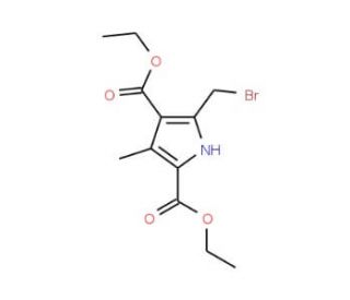 5-Bromomethyl-3-methyl-1H-pyrrole-2,4-dicarboxylic acid diethyl ester (CAS 57745-26-3) - chemical structure image