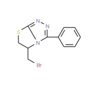 5-(bromomethyl)-3-phenyl-5,6-dihydro[1,3]thiazolo[2,3-c][1,2,4]triazole - chemical structure image