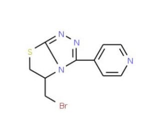 5-(bromomethyl)-3-pyridin-4-yl-5,6-dihydro[1,3]thiazolo[2,3-c][1,2,4]triazole - chemical structure image