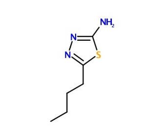 5-Butyl-[1,3,4]thiadiazol-2-ylamine (CAS 14068-54-3) - chemical structure image