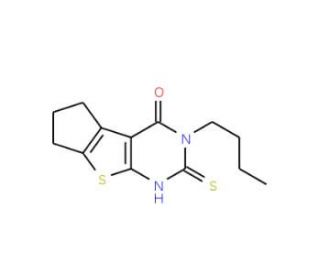 5-Butyl-6-mercapto-1,2,3,5-tetrahydro-8-thia-5,7-diaza-cyclopenta[a]inden-4-one (CAS 380467-88-9) - chemical structure image