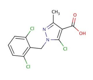 5-chloro-1-(2,6-dichlorobenzyl)-3-methyl-1H-pyrazole-4-carboxylic acid - chemical structure image