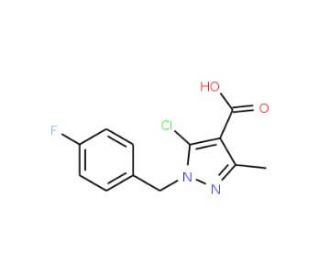 5-chloro-1-(4-fluorobenzyl)-3-methyl-1H-pyrazole-4-carboxylic acid - chemical structure image