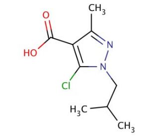 5-chloro-1-isobutyl-3-methyl-1H-pyrazole-4-carboxylic acid - chemical structure image