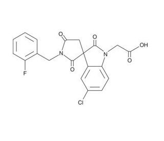 5-chloro-1&prime;-[(2-fluorophenyl)methyl]-2,2&prime;,5&prime;-trioxo-spiro[3H-indole-3,3&prime;-pyrrolidine-1(2H)-acetic acid (CAS 916046-55-4) - ch