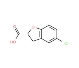 5-chloro-2,3-dihydro-1-benzofuran-2-carboxylic acid (CAS 34385-94-9) - chemical structure image