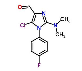 5-chloro-2-(dimethylamino)-1-(4-fluorophenyl)-1H-imidazole-4-carbaldehyde - chemical structure image