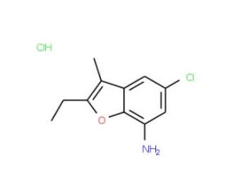 5-Chloro-2-ethyl-3-methyl-1-benzofuran-7-amine hydrochloride - chemical structure image