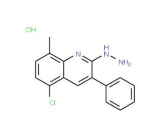 5-Chloro-2-hydrazino-8-methyl-3-phenylquinoline hydrochloride (CAS 1170222-17-9) - chemical structure image