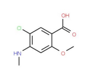 5-Chloro-2-methoxy-4-methylaminobenzoic Acid (CAS 61694-98-2) - chemical structure image