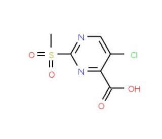 5-chloro-2-(methylsulfonyl)pyrimidine-4-carboxylic acid (CAS 38275-34-2) - chemical structure image