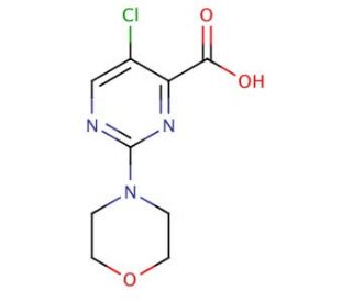 5-chloro-2-morpholin-4-ylpyrimidine-4-carboxylic acid - chemical structure image