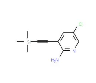 5-Chloro-3-[2-(trimethylsilyl)ethynyl]-2-pyridinamine (CAS 866318-90-3) - chemical structure image