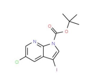 5-Chloro-3-iodo-pyrrolo[2,3-b]pyridine-1-carboxylic acid tert-butyl ester (CAS 928653-79-6) - chemical structure image