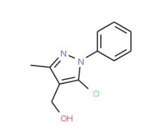 (5-chloro-3-methyl-1-phenyl-1H-pyrazol-4-yl)methanol (CAS 1136-60-3) - chemical structure image