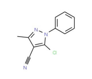 5-Chloro-3-methyl-1-phenyl-1H-pyrazole-4-carbonitrile (CAS 51626-33-6) - chemical structure image
