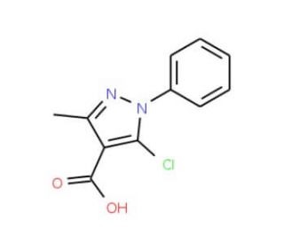 5-Chloro-3-methyl-1-phenyl-1H-pyrazole-4-carboxylic acid (CAS 1140-38-1) - chemical structure image