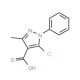5-Chloro-3-methyl-1-phenyl-1H-pyrazole-4-carboxylic acid (CAS 1140-38-1) - chemical structure image