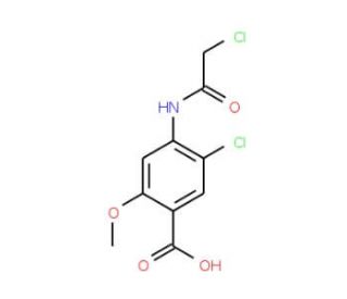 5-chloro-4-[(chloroacetyl)amino]-2-methoxybenzoic acid (CAS 57645-26-8) - chemical structure image