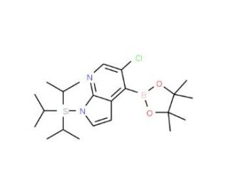 5-Chloro-4-(4,4,5,5-tetramethyl-[1,3,2]dioxaborolan-2-yl)-1-triisopropylsilanyl-1H-pyrrolo[2,3-b]pyr - chemical structure ima